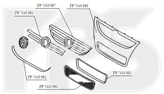 Moldura de la rejilla del radiador FPS FP7410990