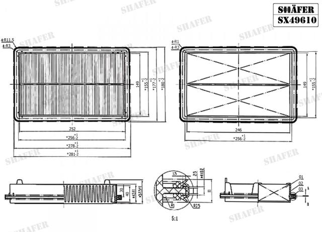 Filtro de aire SX49610 Shafer