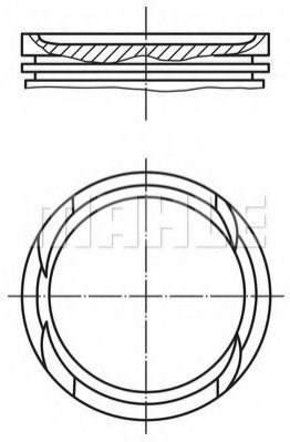 0100501 Mahle Original Pistón completo para 1 cilindro, segunda reparación (+0,50 mm)