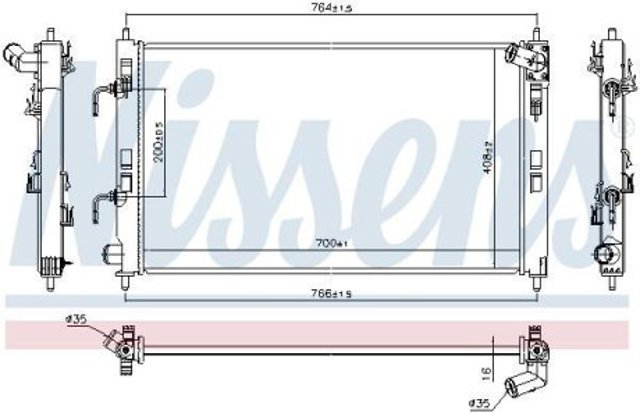 628979 Nissens radiador refrigeración del motor