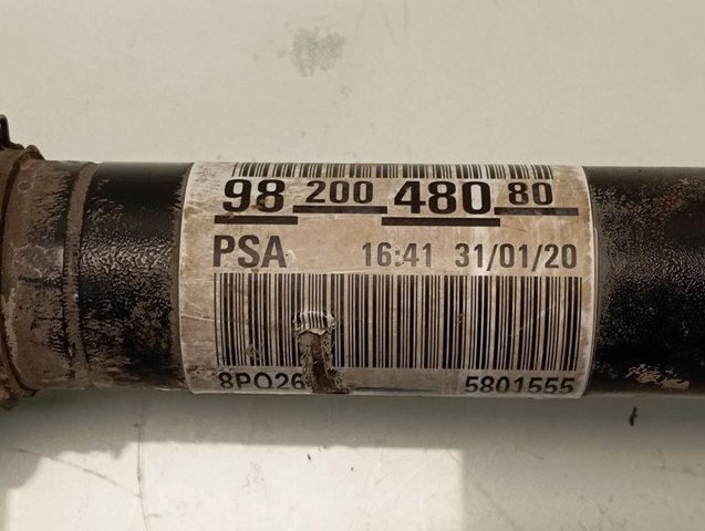 Semieje delantero derecho 9820048080 Peugeot/Citroen