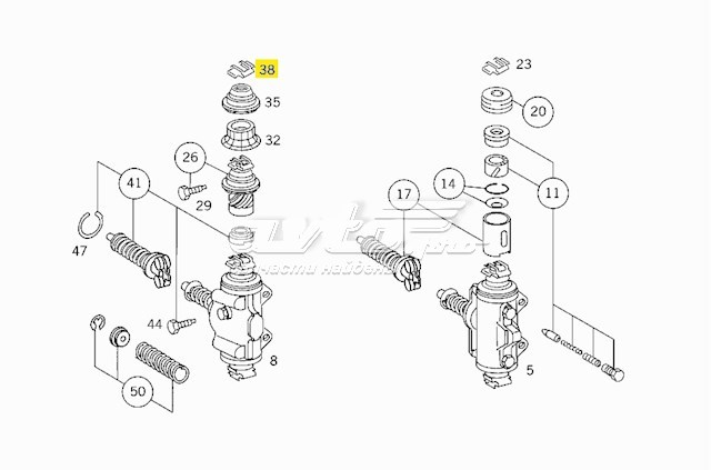 0004210873 Mercedes juego de reparación, cilindro de freno trasero