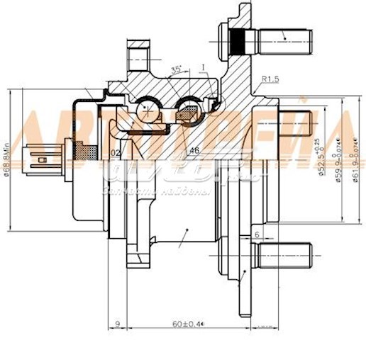 Cubo de rueda trasero 3DACF026F17CS Koyo