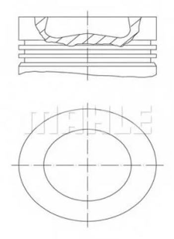 028PI00100001 Mahle Original Pistón completo para un cilindro, primera sobremedida (+0,25 mm)