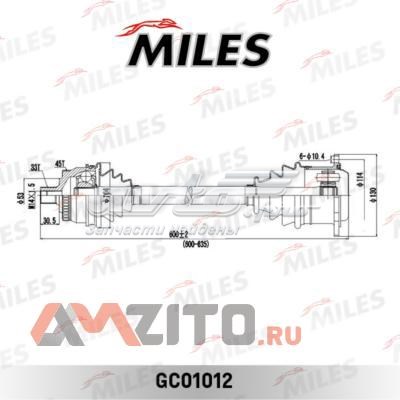 GC01012 Miles árbol de transmisión delantero izquierdo