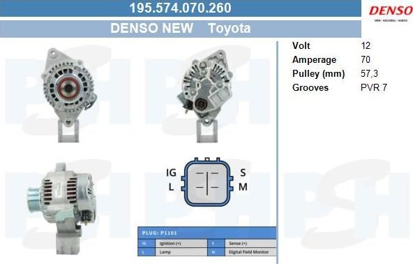 Alternador CV PSH 195574070260