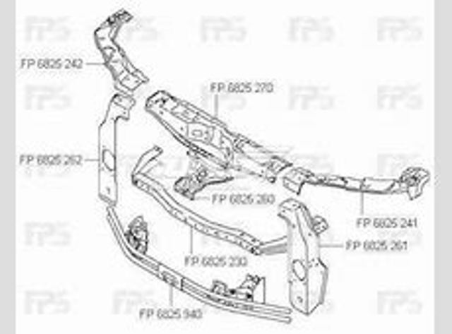 Cristal de Retrovisor Exterior Izquierdo FPS FP6825M11