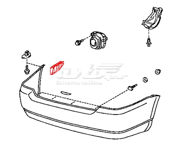 Soporte de parachoques trasero izquierdo Toyota 5215612270