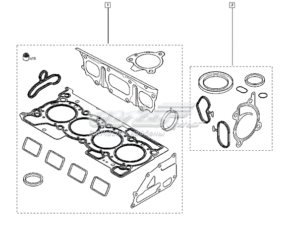 Juego de juntas de motor, completo, superior RENAULT 101015303R