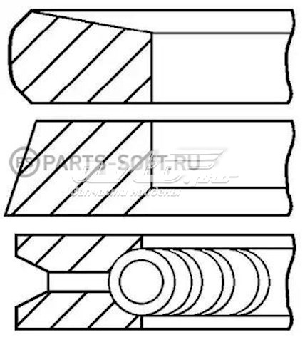 Aros de pistón para 1 cilindro, STD 0813750000 Goetze