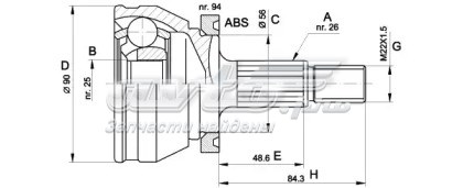 8963571 General Motors junta homocinética exterior delantera