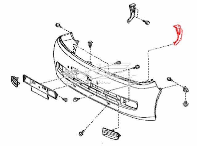 Soporte de parachoques delantero izquierdo Toyota Hiace 4 (H1, H2)