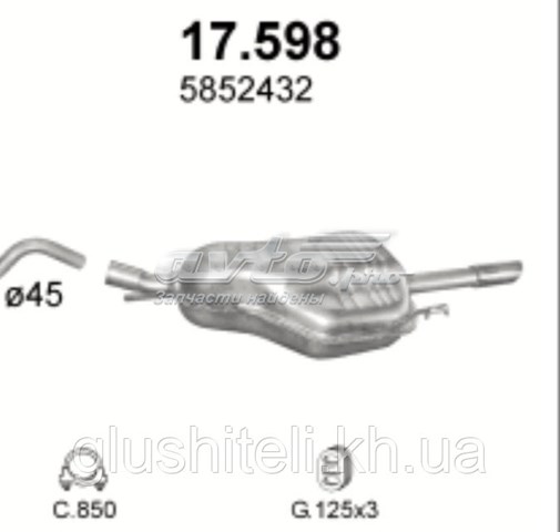 17.598 Polmostrow silenciador posterior