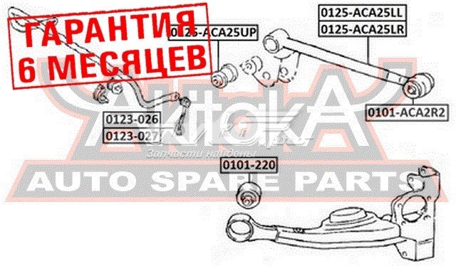 0123-026 Akitaka barra estabilizadora trasera derecha