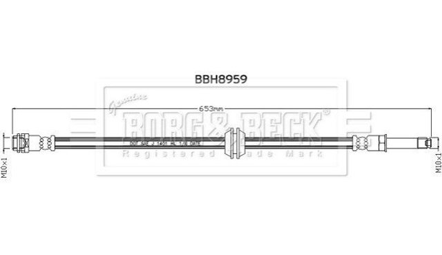 BBH8959 Borg&beck tubo flexible de frenos trasero