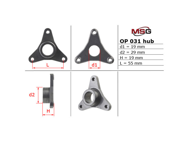 Buje de polea de bomba de dirección asistida MSG OP031HUB precio, desde 4,45 EUR