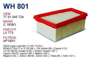 WH801 Wunder Filtro de aire de motor
