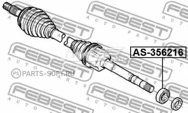 Cojinete, palier, eje delantero FEBEST AS356216