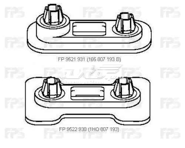 Soporte de parachoques trasero exterior FPS FP9522930