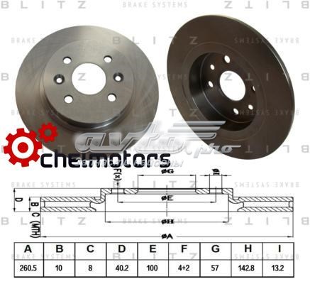 BS0304 Blitz disco de freno trasero