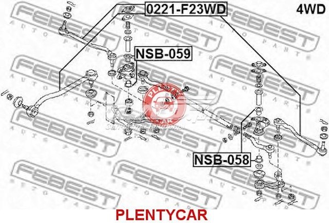 Barra de acoplamiento FEBEST 0221F23WD