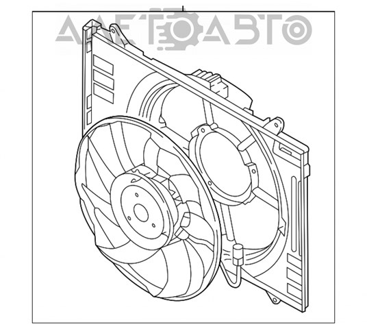 Difusor de radiador, ventilador de refrigeración, condensador del aire acondicionado, completo con motor y rodete Mazda CX-9 (TC)