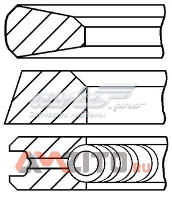 08-784821-00 Goetze juego de aros de pistón para 1 cilindro, cota de reparación +0,65 mm