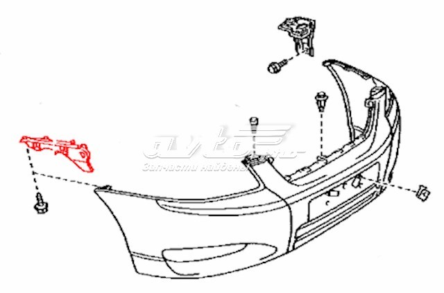 Soporte de guía para parachoques trasero, derecho TOYOTA 5253513040