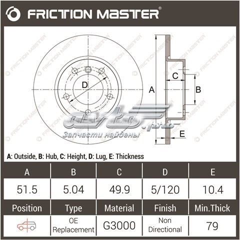 R0055 Friction Master freno de disco delantero