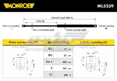 Amortiguador de maletero JP GROUP 1181206500