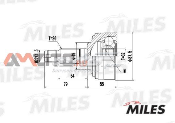 GA20129 Miles junta homocinética exterior delantera