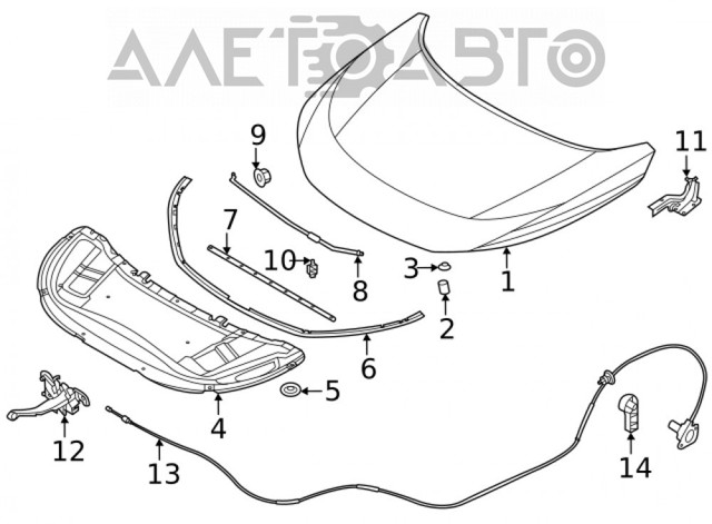 Comprar 654006RA0A Nissan/Infiniti Bisagra derecha del capó