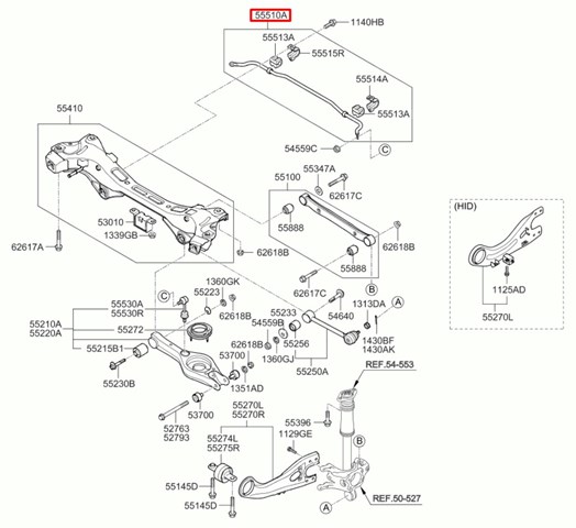 Estabilizador trasero Hyundai I30 (GDH)