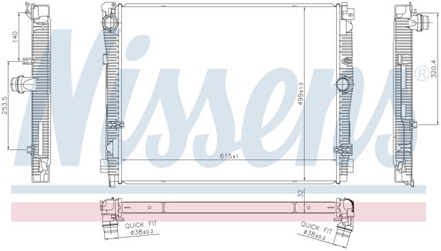 606783 Nissens radiador, refrigeración del motor adicional