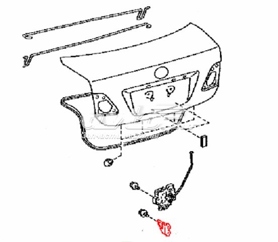 Cuña de cierre puerta de maletero para Toyota Camry (V40)