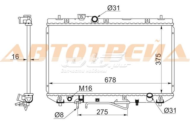 TY0003SV40 SAT radiador refrigeración del motor