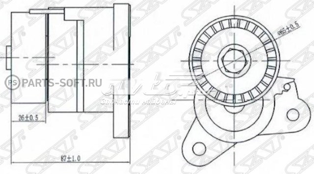 ST1345A008 SAT tensor de correa, correa poli v