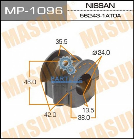 MP1096 Masuma casquillo de barra estabilizadora trasera