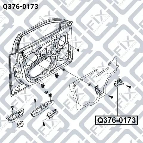 Q376-0173 Q-fix manecilla de puerta, equipamiento habitáculo, delantera derecha