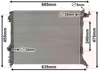 Radiador refrigeración del motor VAN WEZEL 43012709