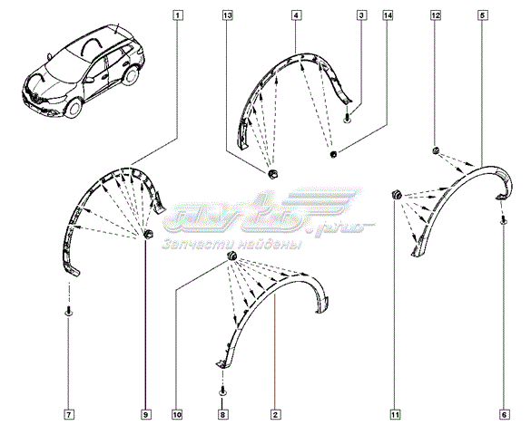 Comprar 638753254R Renault (RVI) Extensión de aleta delantera izquierda