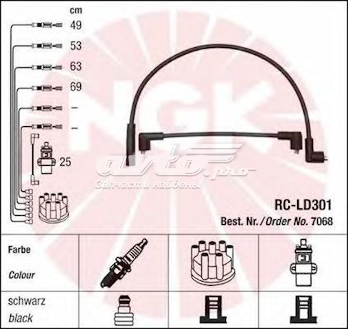 Juego de cables de encendido NGK 7068