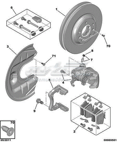 Chapa protectora contra salpicaduras, disco de freno trasero para Peugeot 407 (6D)