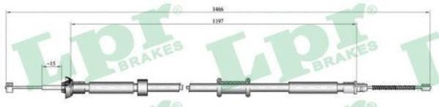 C1024B LPR cable de freno de mano trasero derecho