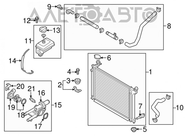 Soporte de montaje, radiador, superior para Hyundai Sonata (LF)