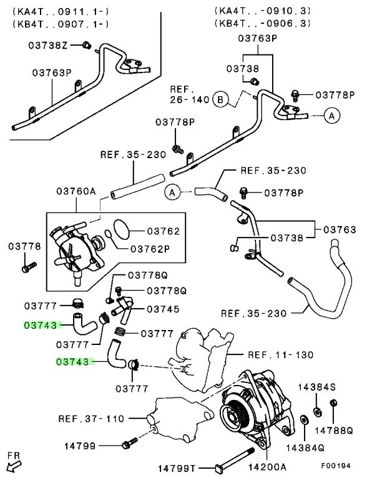 1225A012 Mitsubishi tubuladura, bomba de vacío