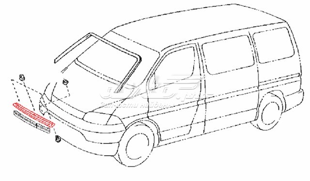 Moldura de capó para Toyota Hiace (H1, H2)