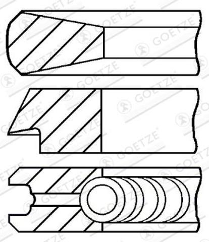 Aros de pistón para 1 cilindro, STD 0811440010 Goetze