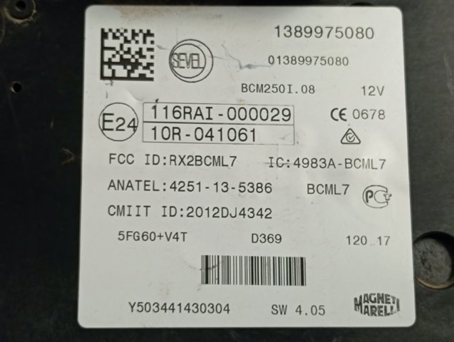 Módulo de confort 1389975080 Peugeot/Citroen