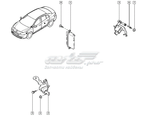 Sensor, nivel de suspensión neumática, delantero para Renault Fluence (B3)